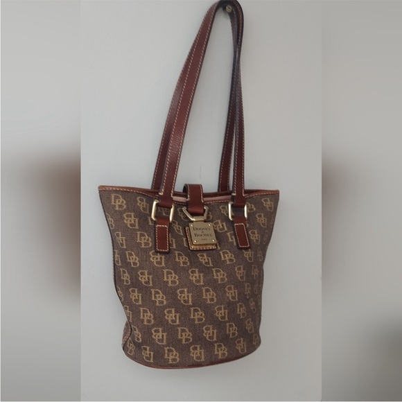 Dooney & Bourke Monogram Bucket Bag w/ Latch Lock Closure - Picture 1 of 5